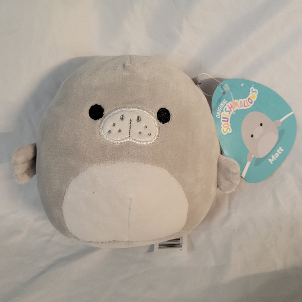 NWT 5" Matt the Manatee Walrus Seal Squishmallow Kellytoy Plush Ocean Toy